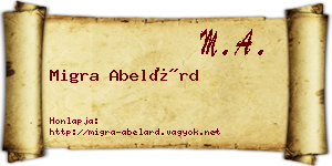 Migra Abelárd névjegykártya